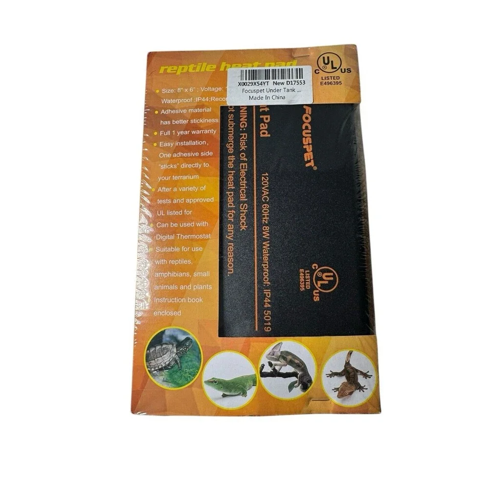 Focuspet Under Tank Heater, Reptile Heating Pad 6''x 8'' Waterproof UTH Heat Mat
